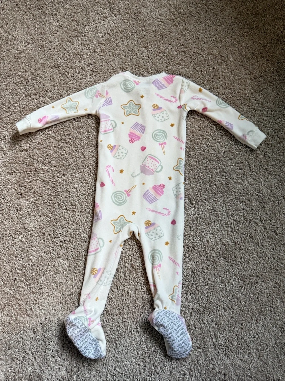 Carter's Pink, Cream & Mint Girls' Footed Pajama Trio